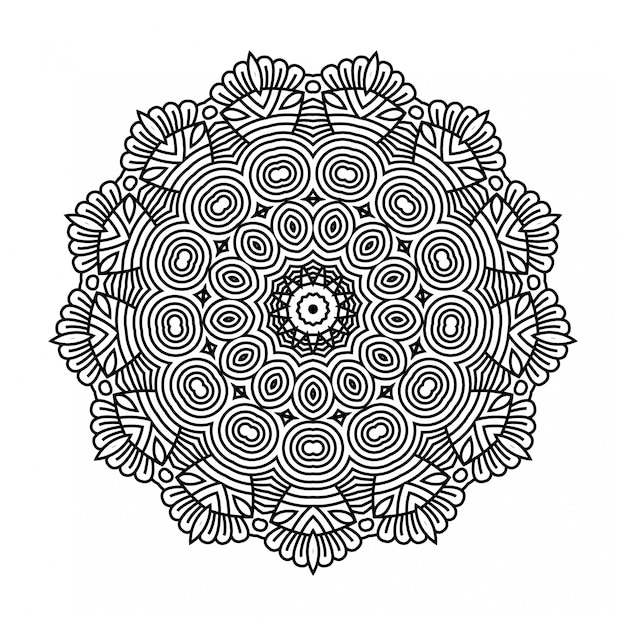 Round mandala on white background