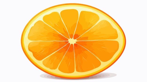 Round Orange Slice Drawing with Colored Pencils