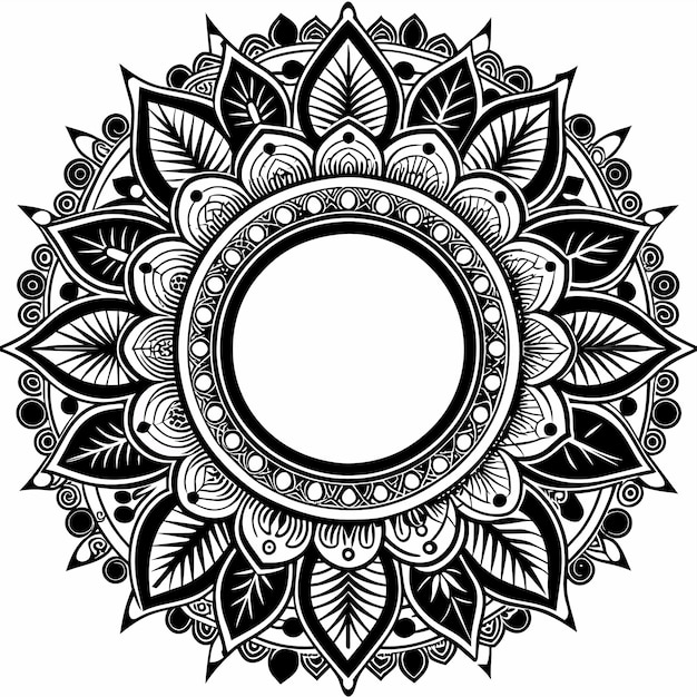 Vector round ornament frame or circular pattern in form of mandala