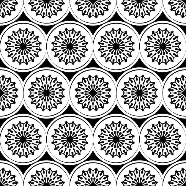 Round ornament seamless pattern