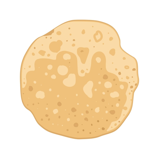 Round pancake delicious homemade pastry for breakfast Maslenitsa carnival or holiday Vector flat food illustration