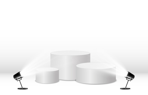 Vector round podium or platform on a transparent background.