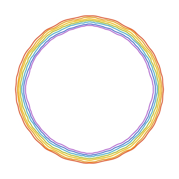 Round rainbow shape and color frame