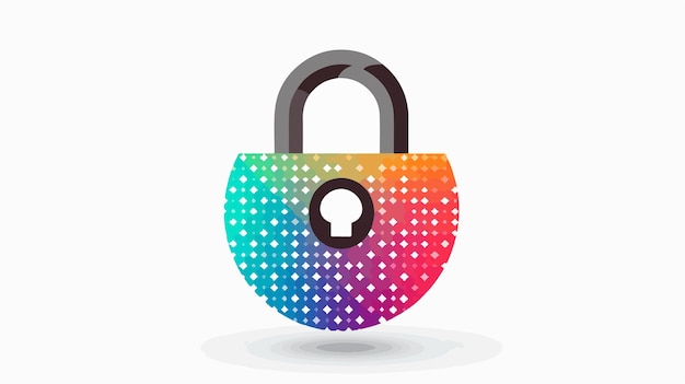 Round Spot Lock Icon on White Background