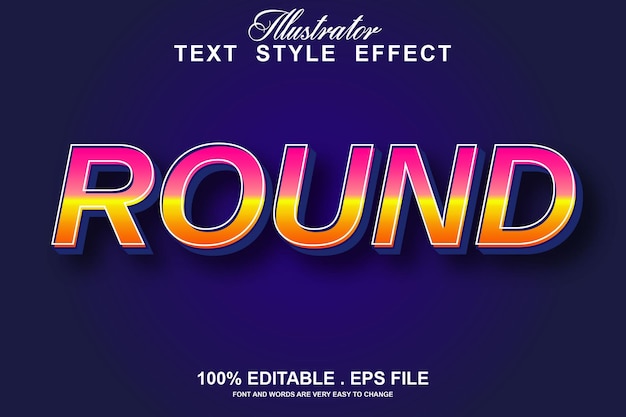 round text effect editable