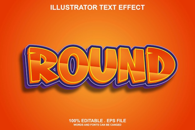 round text effect editable