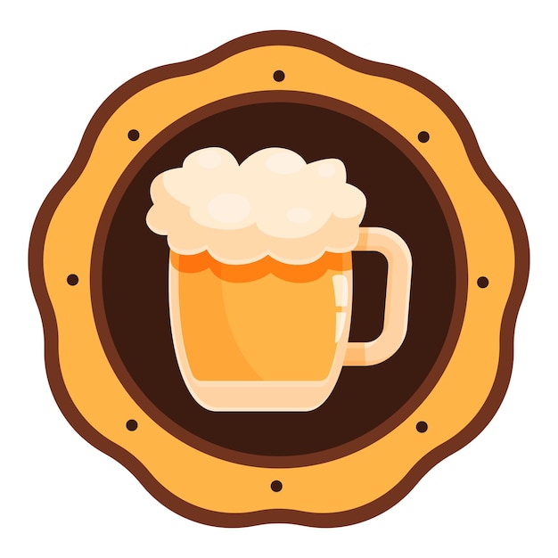 Vector round vintage coasters showing beer glass with foam