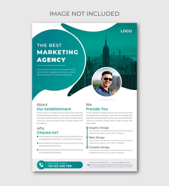 Rounded and circle business modern flyer