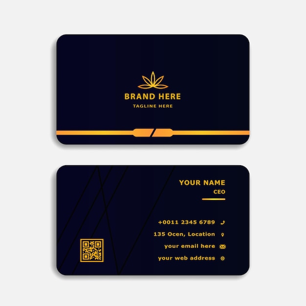 Rounded corner luxury business card template