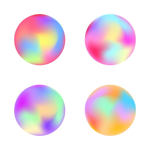 Rounded holographic gradient button. Vector templates for placards, banners, flyers, presentations and reports