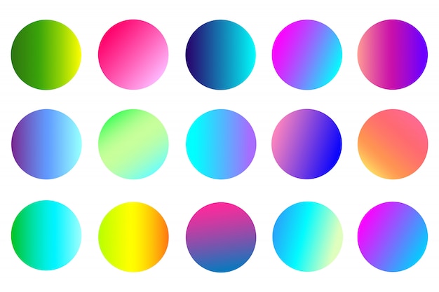 Rounded holographic gradient sphere button.