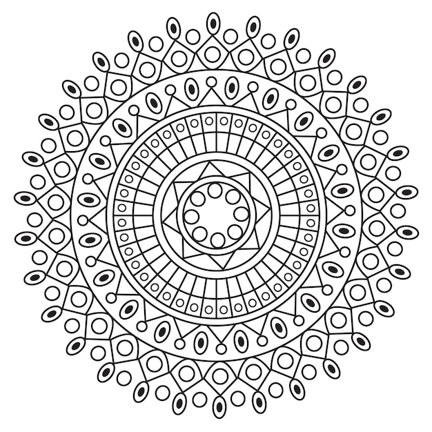 Rounded Mandala Design With White