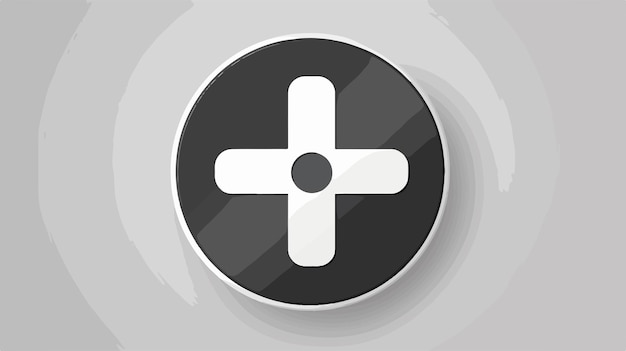 Vector rounded plus bicolor flat symbol icon