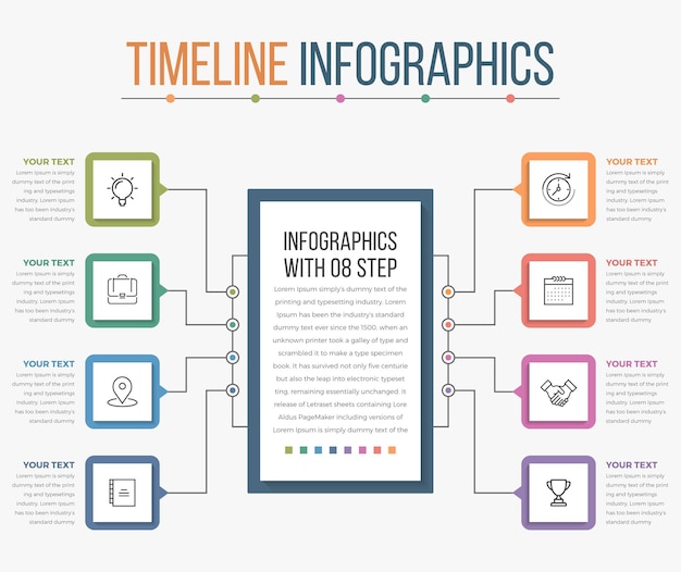 Rounded Square Infographics with 08 Steps