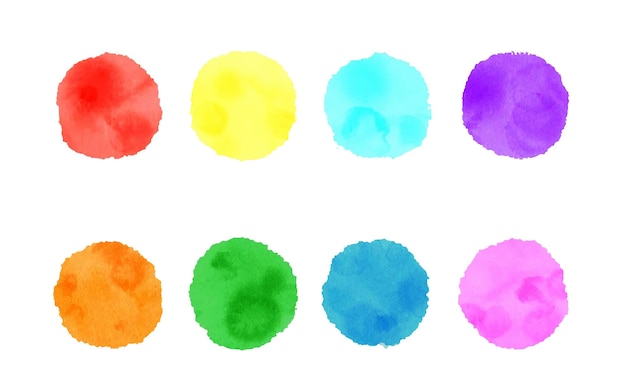 Rounds of bright colors made with watercolor