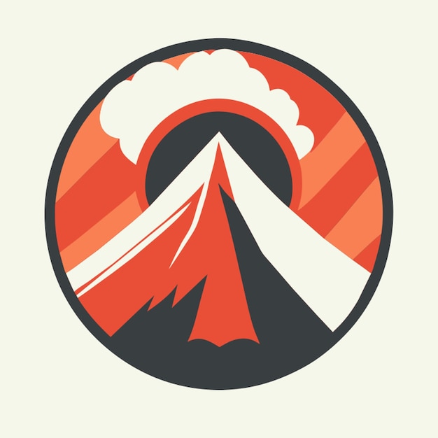 Vector a roundtype logo of an company called volcano with a capital v made of lava vector illustration