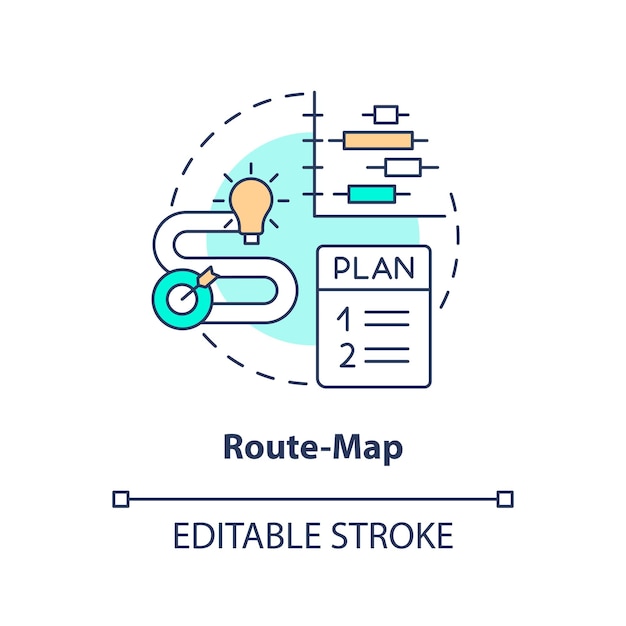 Route map concept icon