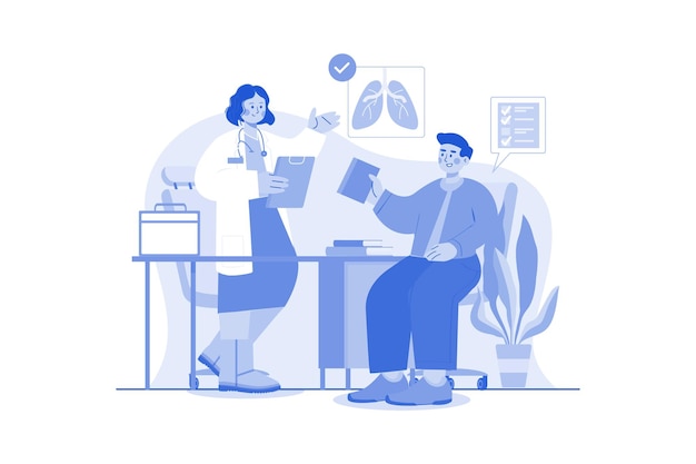 Routine Health Checkup Illustration concept on white background