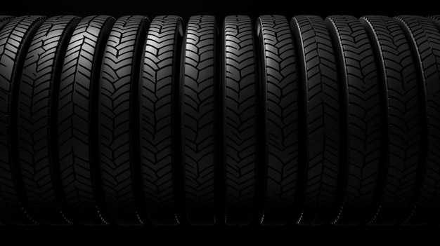 Vector a row of black tires with a white background that says quot all quot