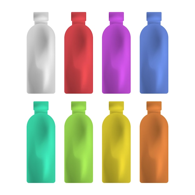 Vector a row of colorful bottles with different colors vector design