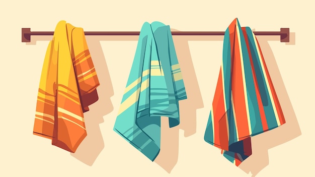 Vector a row of colorful towels hanging on a rack with one that says  no one knows