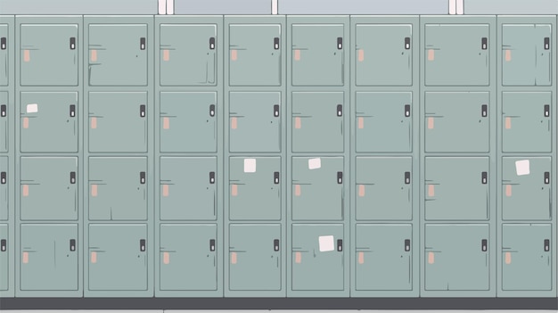 Vector a row of lockers with the number 5 on the front