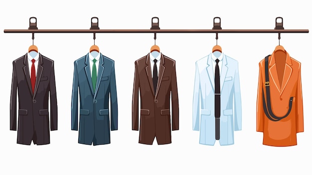 a row of suits hanging on a hanger with one that says  suit