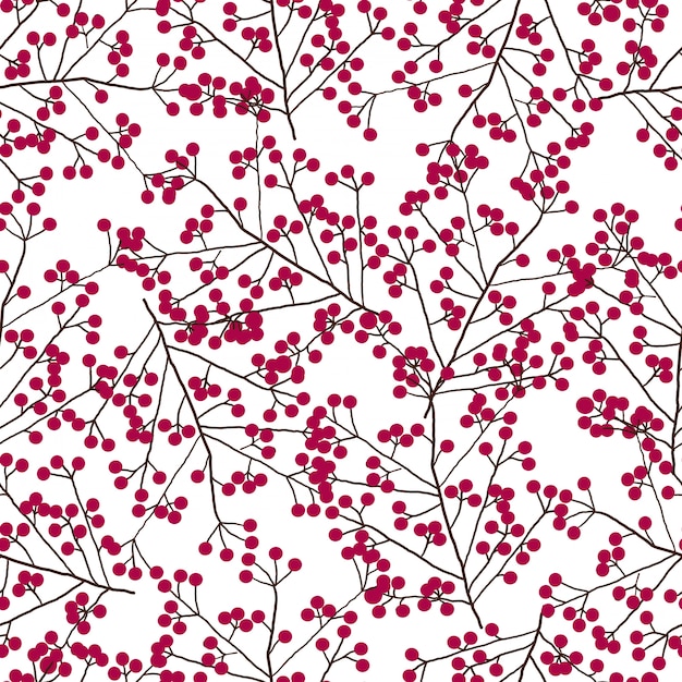  Rowan berry seamless pattern