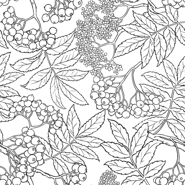 Rowan seamless pattern