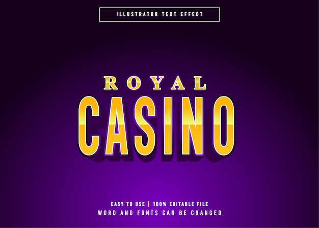 Royal Casino Golden Gaming Editable Text Effect