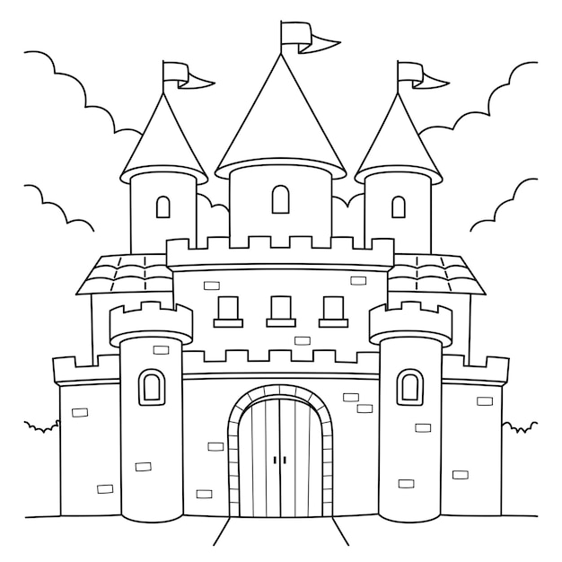 Royal Castle Coloring Page for Kids