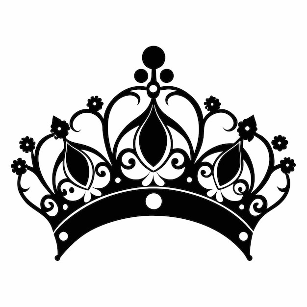 royal crown illustraion black and white