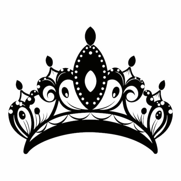 royal crown illustraion black and white