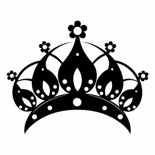 royal crown illustraion black and white