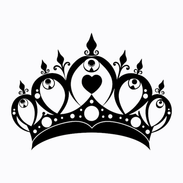 royal crown illustraion black and white