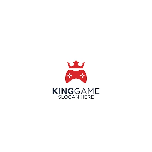 Royal crown king and  game controller logo design template