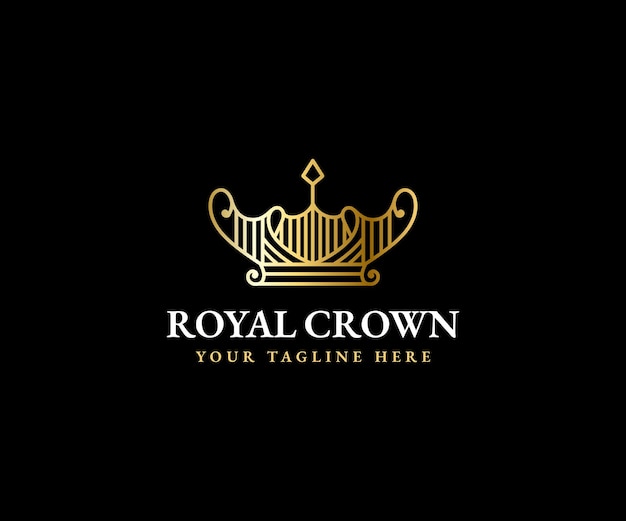 Royal crown king  queen logo template majestic coronet and luxury tiara silhouette for VIP brands