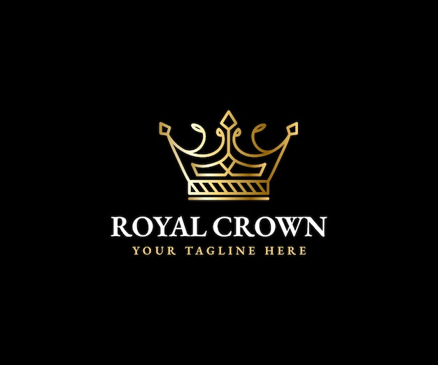 Royal crown king  queen logo template majestic coronet and luxury tiara silhouette for VIP brands