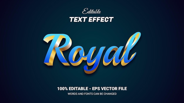 royal gold 3d editable text effect