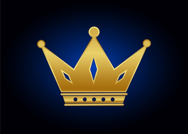 Royal gold king crowns icon silhouette