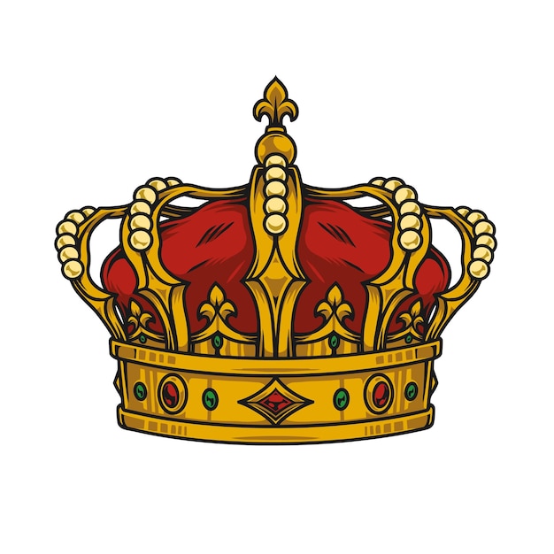 Royal golden crown with gems