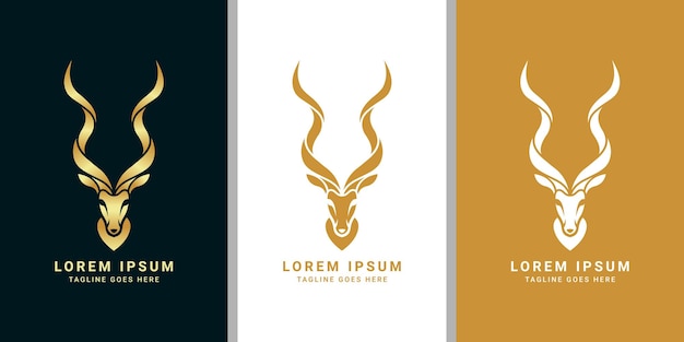 Royal impala head logo icon illustration   vector designs