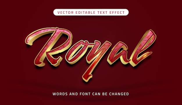 Royal luxury editable text effect on red background