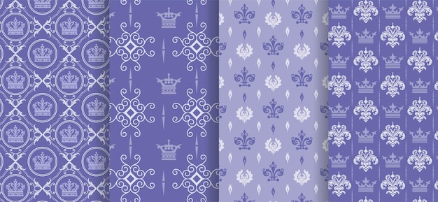 Royal seamless patterns for design