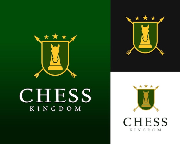 royal shield logo horses design castlechess logo