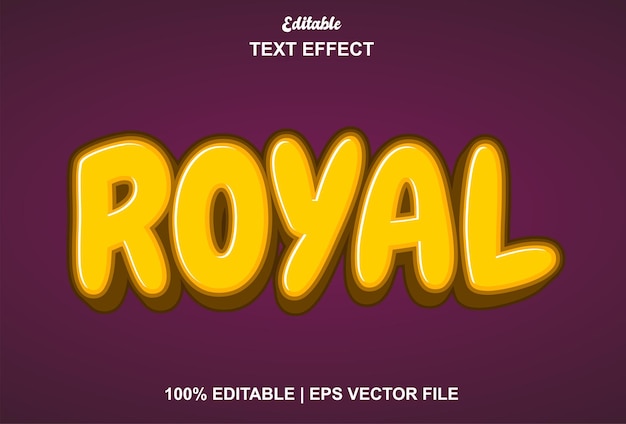 Royal text effect with 3d style and editable