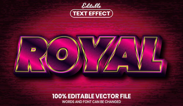 Royal text, font style editable text effect