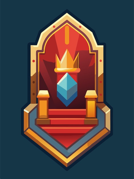 Vector royal throne sticker vector illustration flat 2