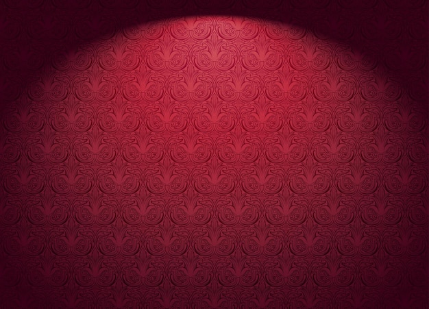 Royal vintage Gothic horizontal background in red with a classic antique ornament Rococo