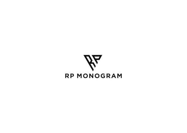 rp monogram logo design vector illustration